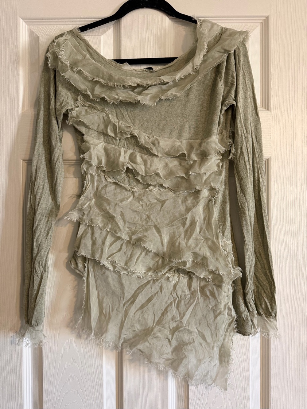 Made In Italy Vintage Paper Tag Viscose Silk Fitted Long Sleeve Fairy Euro